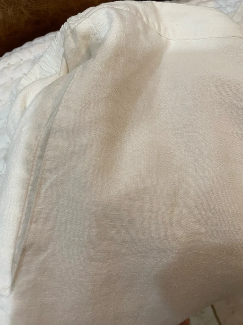 Coldwater Creek White Wide-Leg Linen Blend Pants - Picture 4 of 5